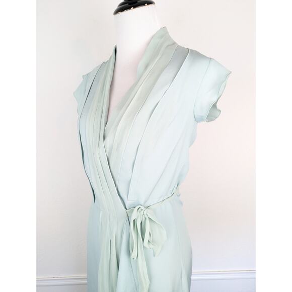 Guess by Marciano Wrap Dress Pleated Silk Coquette Summer Mint Green Size XS - Picture 4 of 14